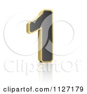 Poster, Art Print Of 3d Gold Rimmed Perforated Metal Number 1