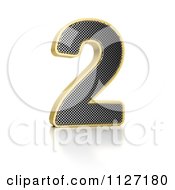 3d Gold Rimmed Perforated Metal Number 2