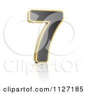 Poster, Art Print Of 3d Gold Rimmed Perforated Metal Number 7