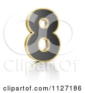 Poster, Art Print Of 3d Gold Rimmed Perforated Metal Number 8