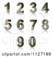 3d Gold Rimmed Perforated Metal Numbers
