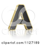 3d Gold Rimmed Perforated Metal Letter A