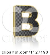 Poster, Art Print Of 3d Gold Rimmed Perforated Metal Letter B
