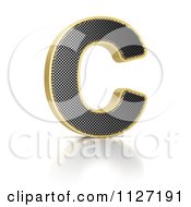 Poster, Art Print Of 3d Gold Rimmed Perforated Metal Letter C