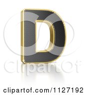 Poster, Art Print Of 3d Gold Rimmed Perforated Metal Letter D