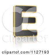 Poster, Art Print Of 3d Gold Rimmed Perforated Metal Letter E