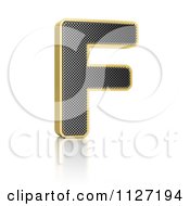 Poster, Art Print Of 3d Gold Rimmed Perforated Metal Letter F