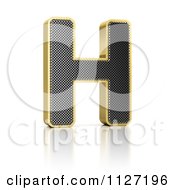 3d Gold Rimmed Perforated Metal Letter H