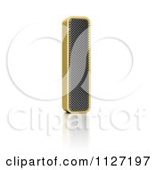 Clipart Of A 3d Gold Rimmed Perforated Metal Letter I Royalty Free CGI Illustration by stockillustrations