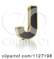 Poster, Art Print Of 3d Gold Rimmed Perforated Metal Letter J