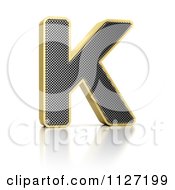 Poster, Art Print Of 3d Gold Rimmed Perforated Metal Letter K