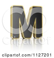 3d Gold Rimmed Perforated Metal Letter M