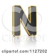3d Gold Rimmed Perforated Metal Letter N