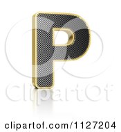 Poster, Art Print Of 3d Gold Rimmed Perforated Metal Letter P