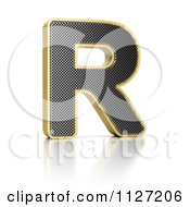 3d Gold Rimmed Perforated Metal Letter R