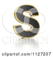 Poster, Art Print Of 3d Gold Rimmed Perforated Metal Letter S