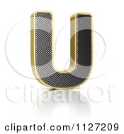 Poster, Art Print Of 3d Gold Rimmed Perforated Metal Letter U