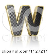 Poster, Art Print Of 3d Gold Rimmed Perforated Metal Letter W