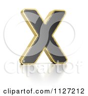Clipart Of A 3d Gold Rimmed Perforated Metal Letter X Royalty Free CGI Illustration by stockillustrations