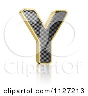 3d Gold Rimmed Perforated Metal Letter Y
