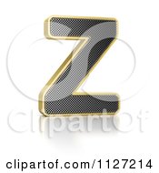 3d Gold Rimmed Perforated Metal Letter Z
