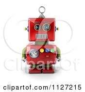 Poster, Art Print Of 3d Neutral Faced Red Robot