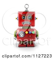 3d Sad Red Metal Robot