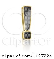 3d Gold Rimmed Perforated Metal Exclamation Point