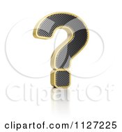 Poster, Art Print Of 3d Gold Rimmed Perforated Metal Question Mark