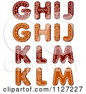 Clipart Of A Christmas Gingerbread Cookie Letters G Through M Royalty Free Vector Illustration