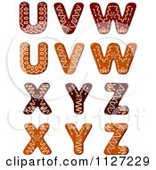 Christmas Gingerbread Cookie Letters U Through Z