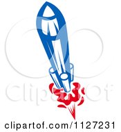 Clipart Of A Rocket Shuttle 3 Royalty Free Vector Illustration