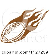 Poster, Art Print Of Brown American Football With Tribal Flames 4