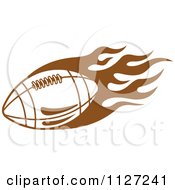 Clipart Of A Brown American Football With Tribal Flames 2 Royalty Free Vector Illustration