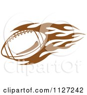 Poster, Art Print Of Brown American Football With Tribal Flames 3