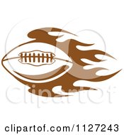 Poster, Art Print Of Brown American Football With Tribal Flames 5