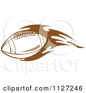 Poster, Art Print Of Brown American Football With Tribal Flames 8