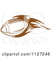 Clipart Of A Brown American Football With Tribal Flames 8 Royalty Free Vector Illustration