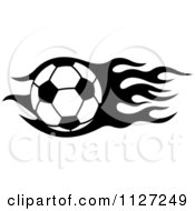 Black And White Soccer Ball With Tribal Flames 7
