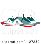 Poster, Art Print Of Houses With Roof Tops 3