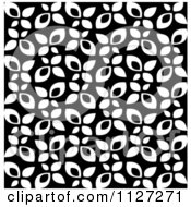 Poster, Art Print Of Seamless Black And White Leaf Background Pattern