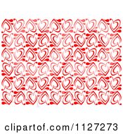 Clipart Of A Seamless Red Heart Background Pattern Royalty Free Vector Illustration