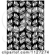 Poster, Art Print Of Seamless Black And White Leaf Background Pattern