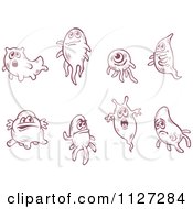 Clipart Of Cute Amoebas Monsters Royalty Free Vector Illustration