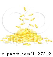 Poster, Art Print Of Gold Coins Falling Into A Pile