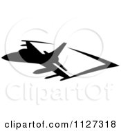Poster, Art Print Of Black Silhouetted Airplane And Trails 6
