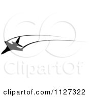 Clipart Of A Black Silhouetted Airplane And Trails 10 Royalty Free Vector Illustration