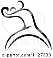 Clipart Of A Black And White Boxer Royalty Free Vector Illustration