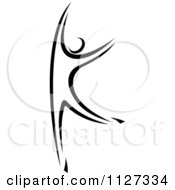 Clipart Of A Black And White Dancer Royalty Free Vector Illustration