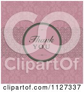 Round Thank You Frame Over Vintage Floral Pink And Circles